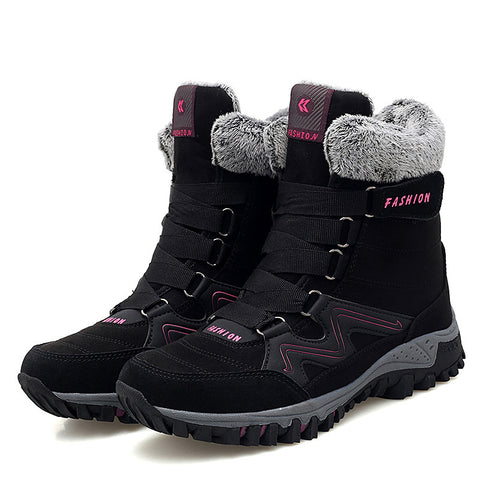 Plush thickened high-top warm cotton shoes