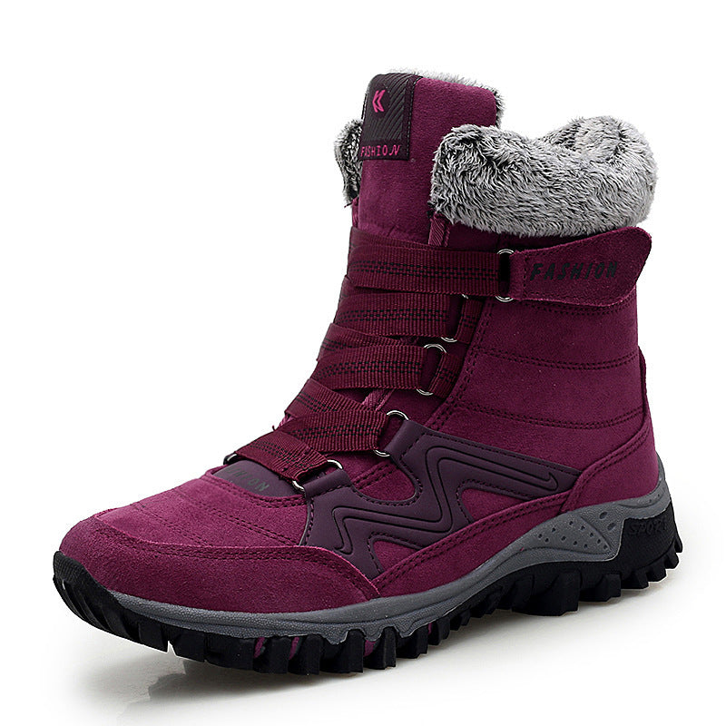 Plush thickened high-top warm cotton shoes