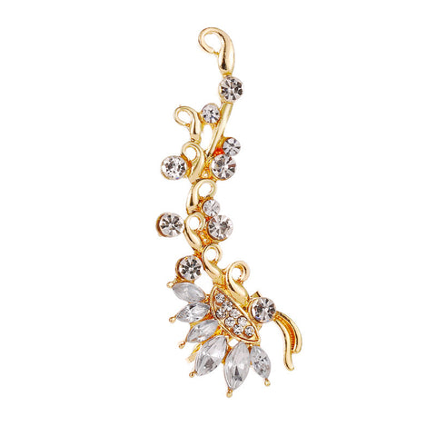 Full Crystal Butterfly Flower Single Crystal Earrings