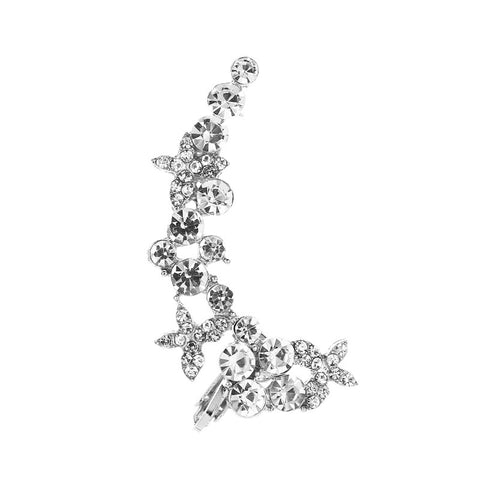 Full Crystal Butterfly Flower Single Crystal Earrings