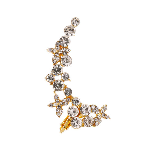 Full Crystal Butterfly Flower Single Crystal Earrings
