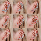 Full Crystal Butterfly Flower Single Crystal Earrings