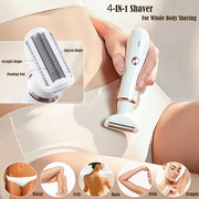 4-in-1 Electric Hair Remover for Women | USB Rechargeable, Mechanical Shaving, Gentle on Skin, Ideal for Bikini, Eyebrows, Nose, Legs, Portable Multi-Functional Shaver, No Laser