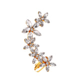 Full Crystal Butterfly Flower Single Crystal Earrings