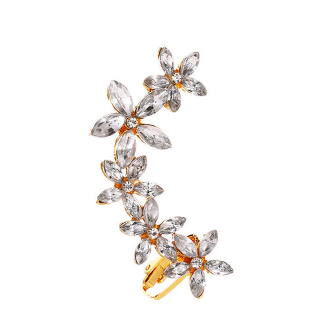 Full Crystal Butterfly Flower Single Crystal Earrings