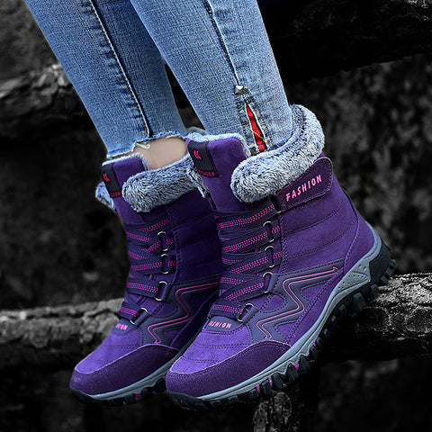 Plush thickened high-top warm cotton shoes