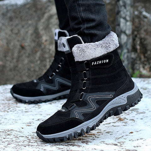 Plush thickened high-top warm cotton shoes