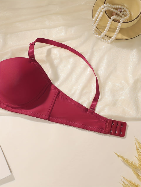 2pcs Sexy Strapless Push-Up Lingerie Set for Women - Non-Slip, Underwire Support, Nylon & Elastane Blend, Hand Washable