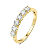 Moissanite D Color 0.6ct S925 Sterling Silver Engagement 6 Stone Ring for Women Yellow Gold Rose Gold Plated