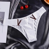 European and American Sexy T-Back Women's Metal V-Shaped Female Fashion Ice Silk Hip Lifting Sport Fitness Low Waist Panties T-T