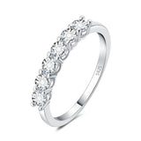 Moissanite D Color 0.6ct S925 Sterling Silver Engagement 6 Stone Ring for Women Yellow Gold Rose Gold Plated