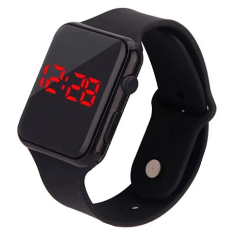 Black Silicone Wristband Casual Mens Watch