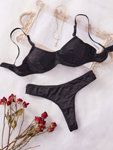 Smooth Comfortable Thin Women Night  Sleep Underwear Bra Set