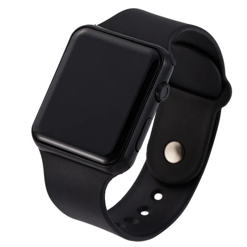 Black Silicone Wristband Casual Mens Watch