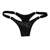 Women's Shiny PVC Leather Thongs G-strings Black Red Color Panties Knickers Briefs Underwear Sexy Lingerie Трусы Женские