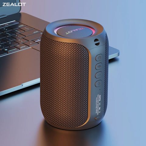 Waterproof Bluetooth Speaker, Bass Wireless, LED Light, Outdoor Speakers, Subwoofer