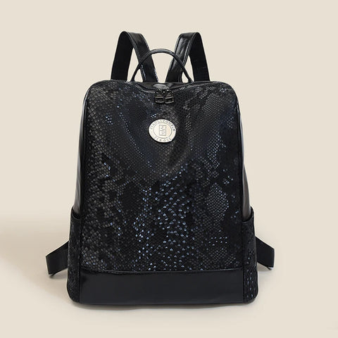 Soft Leather Travel Backpacks Women's Double Zipper Shoulder Bags