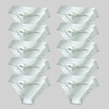 10PCS/Set Seamless Women's Panties Solid Color Silk Satin Underwear Breathable Comfortable Briefs