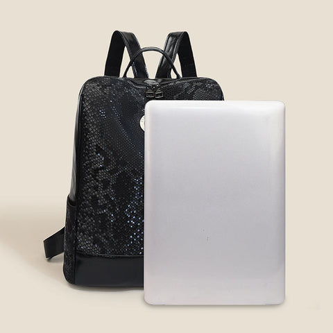 Soft Leather Travel Backpacks Women's Double Zipper Shoulder Bags