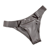 European and American Sexy T-Back Women's Metal V-Shaped Female Fashion Ice Silk Hip Lifting Sport Fitness Low Waist Panties T-T