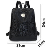 Soft Leather Travel Backpacks Women's Double Zipper Shoulder Bags