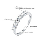 Moissanite D Color 0.6ct S925 Sterling Silver Engagement 6 Stone Ring for Women Yellow Gold Rose Gold Plated