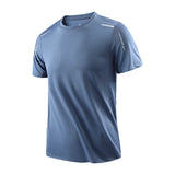 Ice silk short-sleeved T-shirt men summer quick dry cool feeling sports mesh breathable for outdoor sports hiking fishing