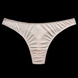BirdTree, Lining 100%Real Silk Knit Thong, Women Low Rise Thin, Comfortable Breathable T-Back, 2024 Spring Summer New, P43260QM