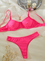 Smooth Comfortable Thin Women Night  Sleep Underwear Bra Set