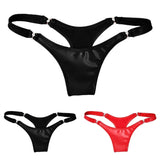 Women's Shiny PVC Leather Thongs G-strings Black Red Color Panties Knickers Briefs Underwear Sexy Lingerie Трусы Женские