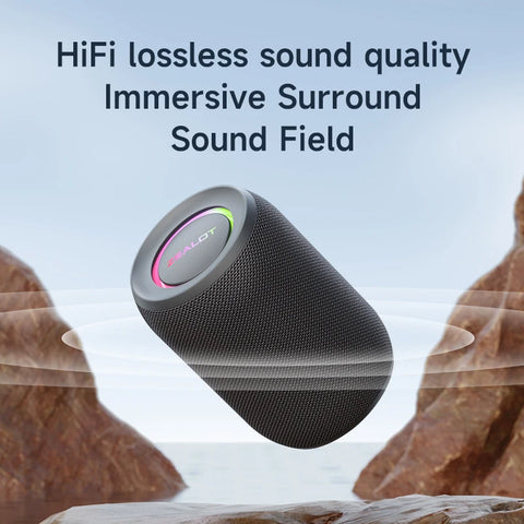 Waterproof Bluetooth Speaker, Bass Wireless, LED Light, Outdoor Speakers, Subwoofer