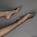 Black Fishnet Non-Slip Stockings Women Hollow Out Tight High Over Knee Lace