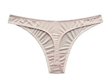 BirdTree, Lining 100%Real Silk Knit Thong, Women Low Rise Thin, Comfortable Breathable T-Back, 2024 Spring Summer New, P43260QM