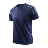 Ice silk short-sleeved T-shirt men summer quick dry cool feeling sports mesh breathable for outdoor sports hiking fishing