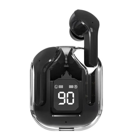 Bluetooth-Compatible Noise Canceling Translucent Earphones with Digital Display Charging Case Small Ear Buds for Sports Working