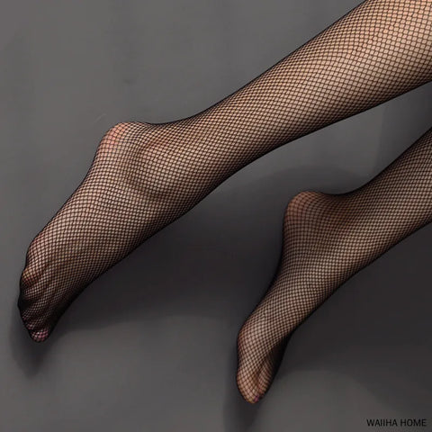 Black Fishnet Non-Slip Stockings Women Hollow Out Tight High Over Knee Lace