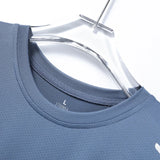 Ice silk short-sleeved T-shirt men summer quick dry cool feeling sports mesh breathable for outdoor sports hiking fishing