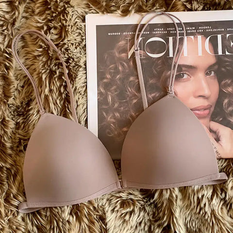 Bule Design Sl Nylon Material Summer Comfortable Thin Women's Bra