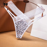Cross Cut Ice Silk Thong  Sports Fashion Perspective Low Waist Ribbons Thongs Pantie
