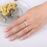 Moissanite D Color 0.6ct S925 Sterling Silver Engagement 6 Stone Ring for Women Yellow Gold Rose Gold Plated