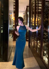Sleeveless Women Maxi Dress Elegant Evening Long Backless Solid Simple White Luxury Dresses