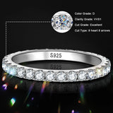 18k White Gold 2mm D Color Moissanite  Wedding Engagement Rings For Women