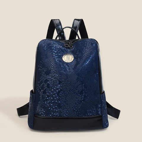 Soft Leather Travel Backpacks Women's Double Zipper Shoulder Bags