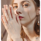 18k White Gold 2mm D Color Moissanite  Wedding Engagement Rings For Women