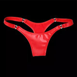 Women's Shiny PVC Leather Thongs G-strings Black Red Color Panties Knickers Briefs Underwear Sexy Lingerie Трусы Женские