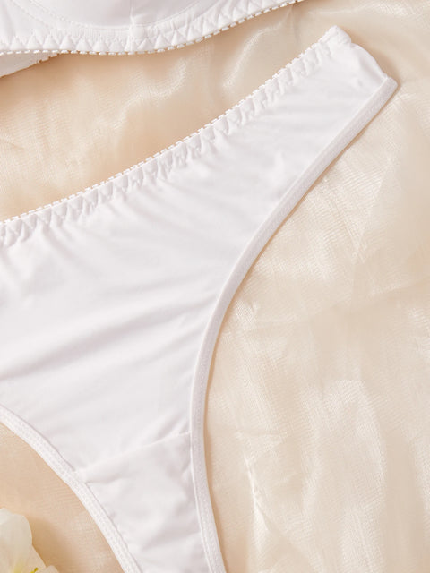 Smooth Comfortable Thin Women Night  Sleep Underwear Bra Set