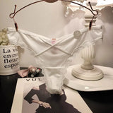 SP&CITY French Satin Sexy Women's Thongs Temptation Lace Embroidery Hollow Out Pantie
