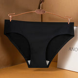 10PCS/Set Seamless Women's Panties Solid Color Silk Satin Underwear Breathable Comfortable Briefs