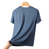 Ice silk short-sleeved T-shirt men summer quick dry cool feeling sports mesh breathable for outdoor sports hiking fishing