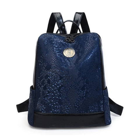Soft Leather Travel Backpacks Women's Double Zipper Shoulder Bags